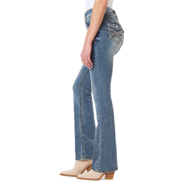 WallFlower Women's InstaStretch Luscious Curvy Bootcut Jeans, Galaxy, 9 - Image 3